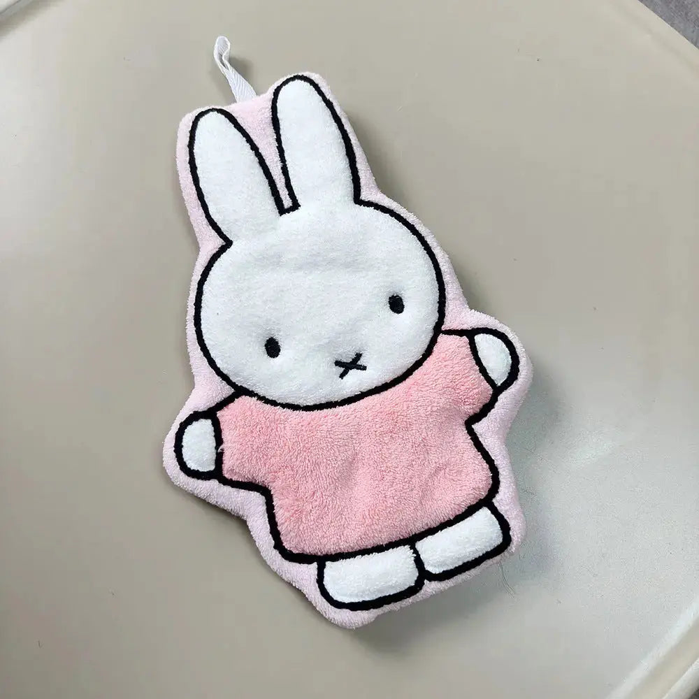Cute Animal Hanging Hand Towel – Soft Absorbent Plush Bathroom & Kitchen Towel