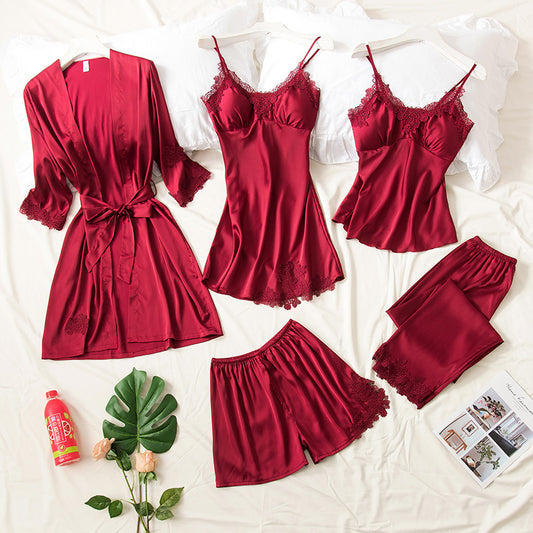 Women&#039;s Summer Ice Silk Five-piece Set