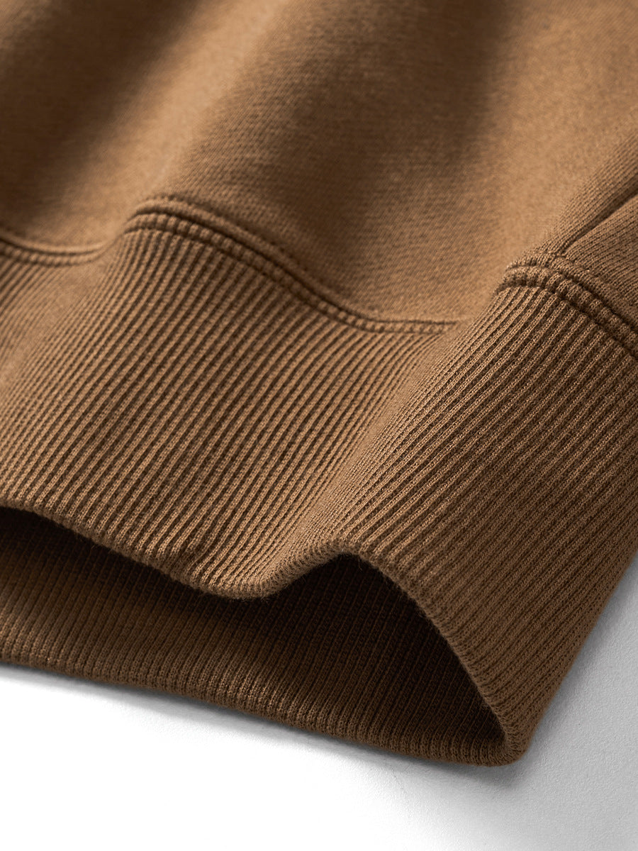 Advanced Sense 380G Heavy Cotton Round Neck Inverted Triangle Sweater Men's Jacket Autumn And Winter Bottoming Shirt Long Sleeve Men's Sweater