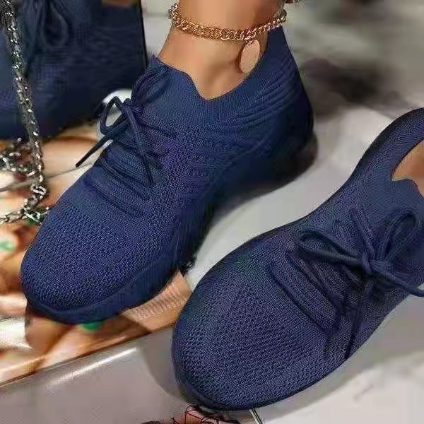 2022 Independent Station Spring And Autumn New Flying Weaving Women&#039;s Shoes Air Cushion Bottom Large Size Mesh Breathable Casual Shoes Cross-border Women&#039;s Shoes