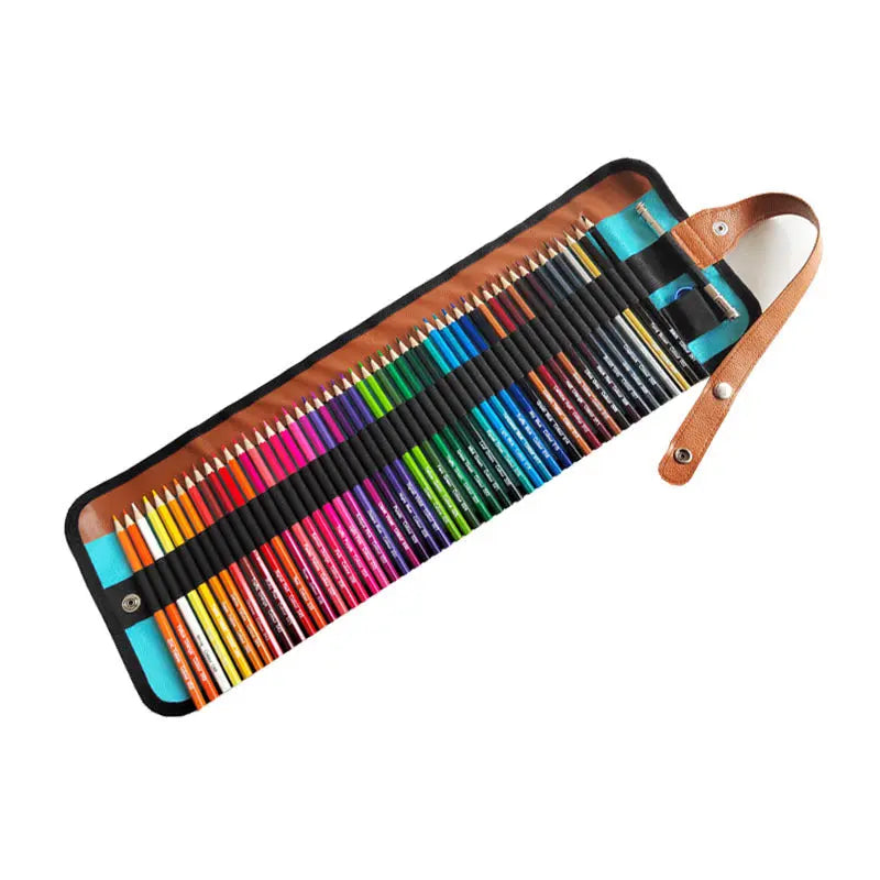 50 Color Wooden Color Pencil Hexagon Oil Color Pencil Curtain Suit Adult Art Student Painting Water Soluble Brush