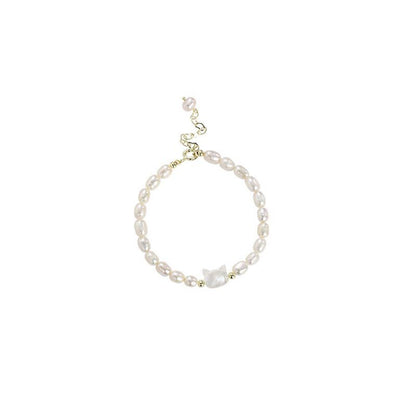Fashionable Freshwater Pearl Cat Hand Chain Women's Style Beaded Bracelet Elegant Trendy Jewelry Gift Tour Souvenir SL03-72