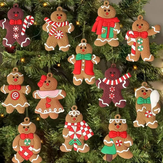 Cross-border Hot Sale Classic Christmas Gingerbread Man Pendant Christmas Decorations Ornaments Christmas Tree Hanging Ornaments In Stock Wholesale
