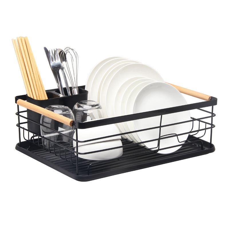 Wrought Iron Tableware Storage Dish Rack Multifunctional Kitchen Racks Large Capacity Drain Dish Rack