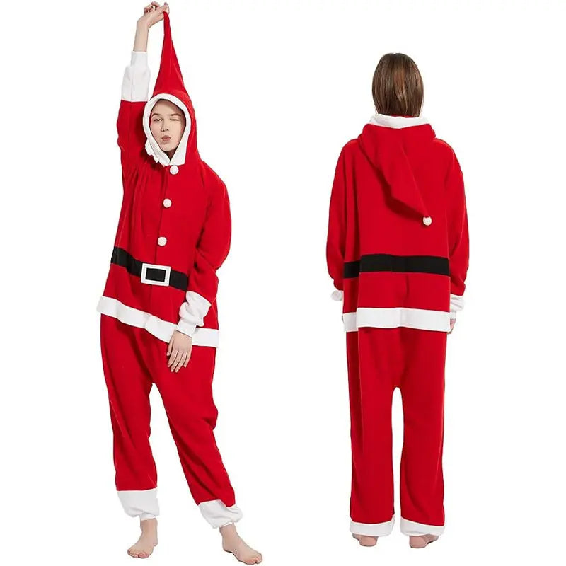 Cartoon One-piece Pajamas, Polar Fleece Long-sleeved Couple Pajamas, Adult Home Clothes