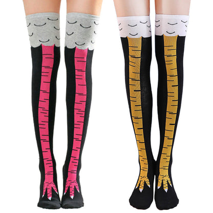 New Stockings Over The Knee Long Tube Lolita Stockings Knitted Chicken Feet Socks JK Long Happy Socks