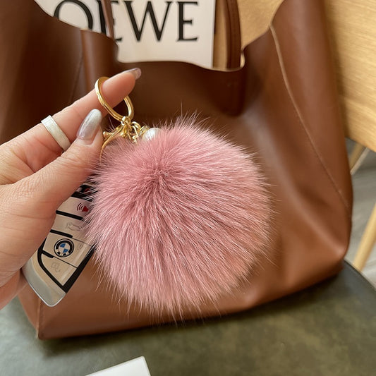 Fox Fur Ball Bag Pendant Creative Plush Fur Fur Ball Cute Ins Accessories Car Keychain Pendant