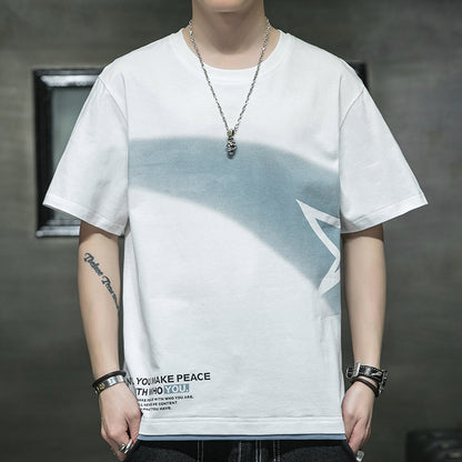 Graphic streetwear t-shirt available in multiple colors – featuring an abstract line design, text elements, soft breathable fabric, and stylish modern appeal.