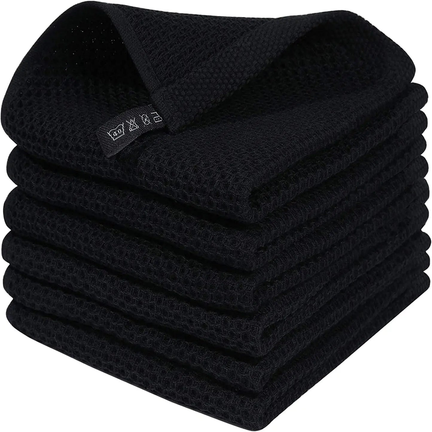 Amazon Hot Sale Pure Cotton Honeycomb Kitchen Square Towel Set Easy Clean Waffle Square With Hook Wholesale
