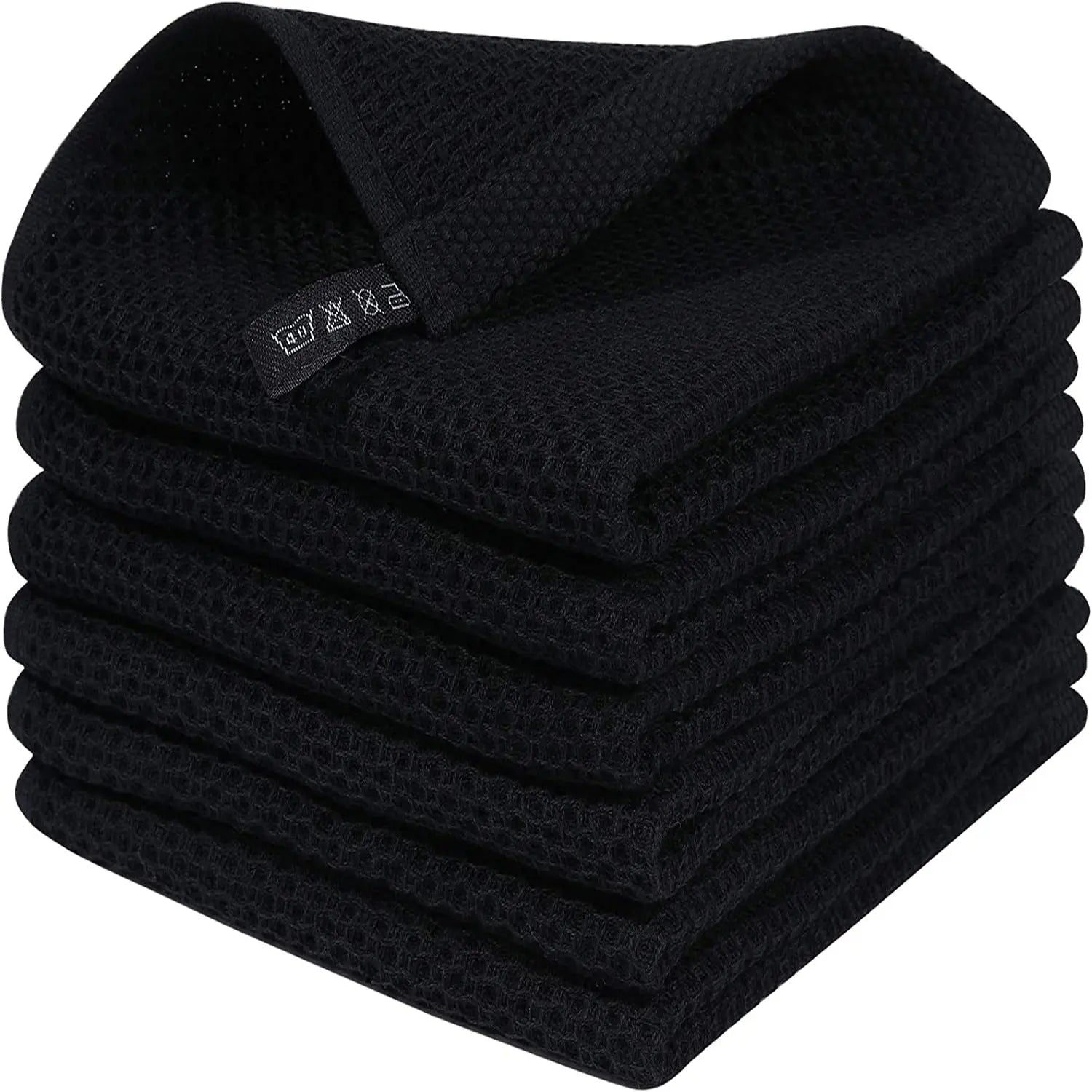 Amazon Hot Sale Pure Cotton Honeycomb Kitchen Square Towel Set Easy Clean Waffle Square With Hook Wholesale