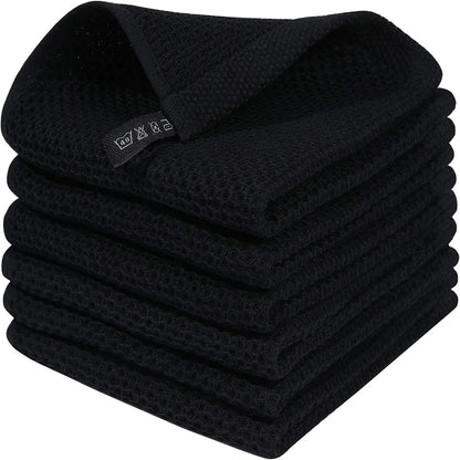 Amazon Hot Sale Pure Cotton Honeycomb Kitchen Square Towel Set Easy Clean Waffle Square With Hook Wholesale