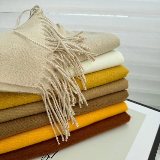 Women&#039;s Scarf Solid Color Cashmere-like 2024 Autumn And Winter New Fashion High-end Mid-length Warm Scarf Shawl Scarf