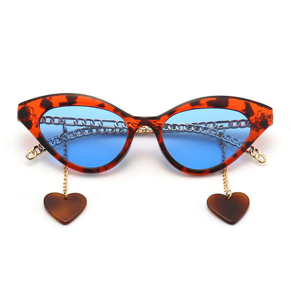 GG0978 Cross-border Cat Eye Narrow Modern Retro Rope Decoration Sunglasses Trend Street Shooting Model Catwalk Sunglasses