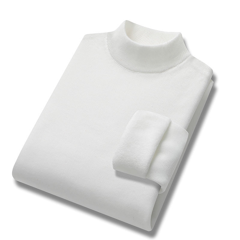 New Turtleneck Sweater Men's Loose Autumn And Winter Fleece-lined Thickened Sweater Korean Style Trendy Men's Undershirt