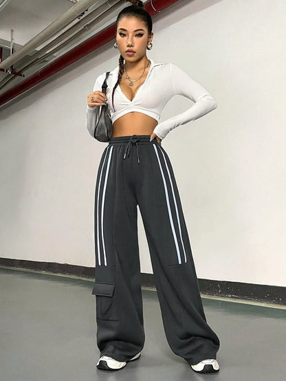 72727# Design Overalls Women's American Retro Casual Sports Sweatpants