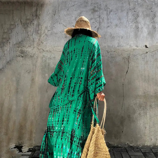 New European And American Lace-up Printed Cardigans, Beach Skirts, Bikini Blouses, Swimsuits, Cardigans, Sunscreens, Holiday Skirts