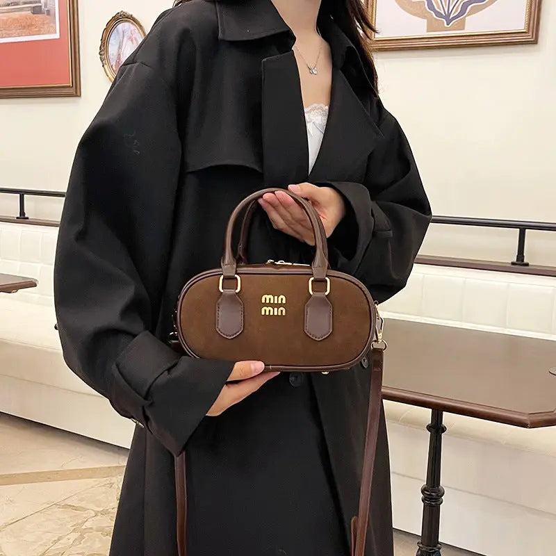 Women's Suede-Look PU Mini Top-Handle Crossbody Bag