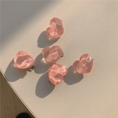 Super Sweet Pink Hairpin Series Girl's Bow Peach Camellia Peach Heart Hairpiece Headwear