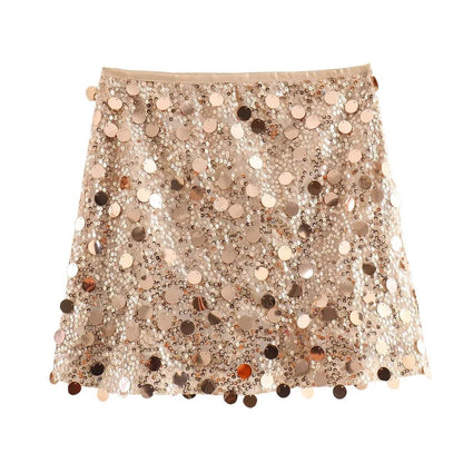Foreign Trade 2023 New Winter Women&#039;s Clothing European And American Style Sequin Hip-covering Skirt Mini Sexy Skirt