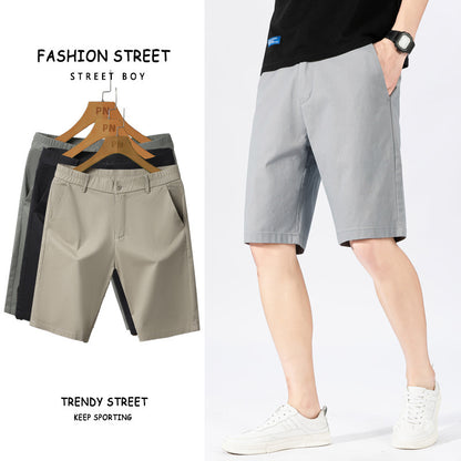 New Summer Port Pants Casual Shorts Men&#039;s Tooling Washed Cotton Solid Color Five Point Beach Pants Casual Pants