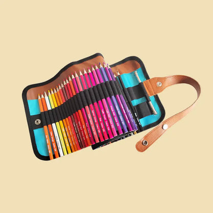 50 Color Wooden Color Pencil Hexagon Oil Color Pencil Curtain Suit Adult Art Student Painting Water Soluble Brush