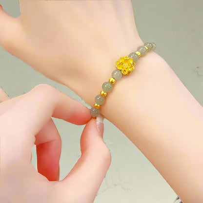 Lotus Bracelet 2024 Women's Light Luxury Imitation Hetian Jade Bracelet 618 Valentine's Day Birthday Gift For Girlfriend