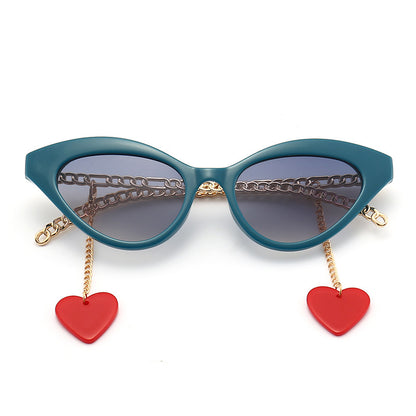 GG0978 Cross-border Cat Eye Narrow Modern Retro Rope Decoration Sunglasses Trend Street Shooting Model Catwalk Sunglasses