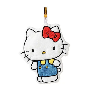 Cute Bow Cat Hanging Hand Towel – Soft Plush Bathroom Decor