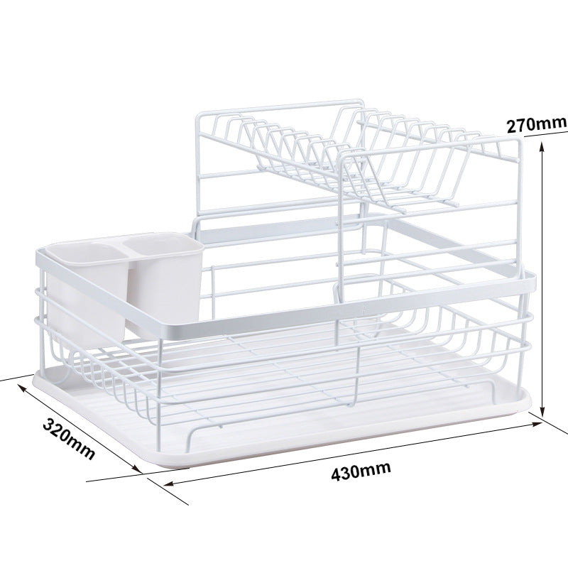 Wrought Iron Tableware Storage Dish Rack Multifunctional Kitchen Racks Large Capacity Drain Dish Rack