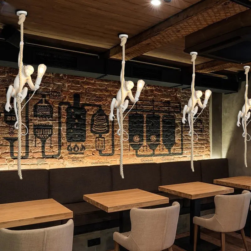 Resin Monkey Chandelier Industrial Wind Lamp Decorative Lamp