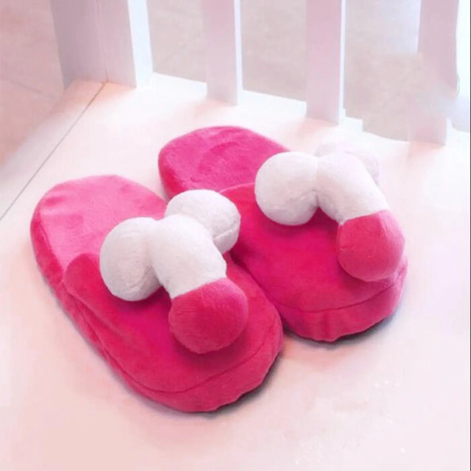 Creative Funny Shape Cotton Slippers Sexy Fun Plush Flat Slippers