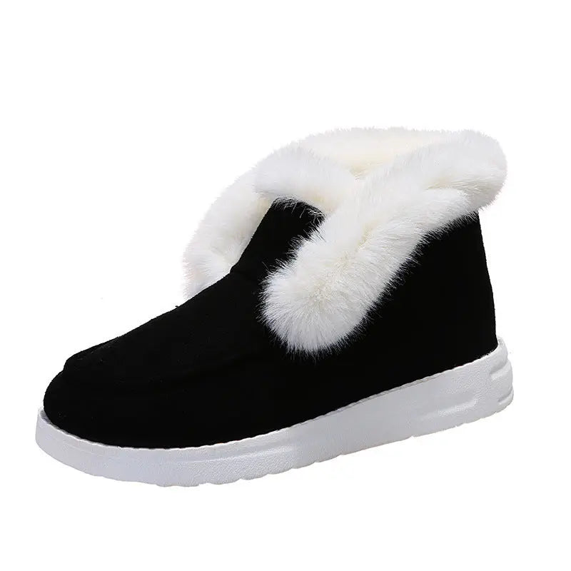Women's Fluffy Trim Winter Loafer Shoes