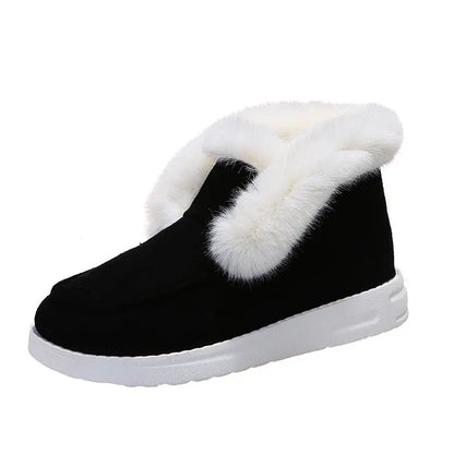 Women's Fluffy Trim Winter Loafer Shoes