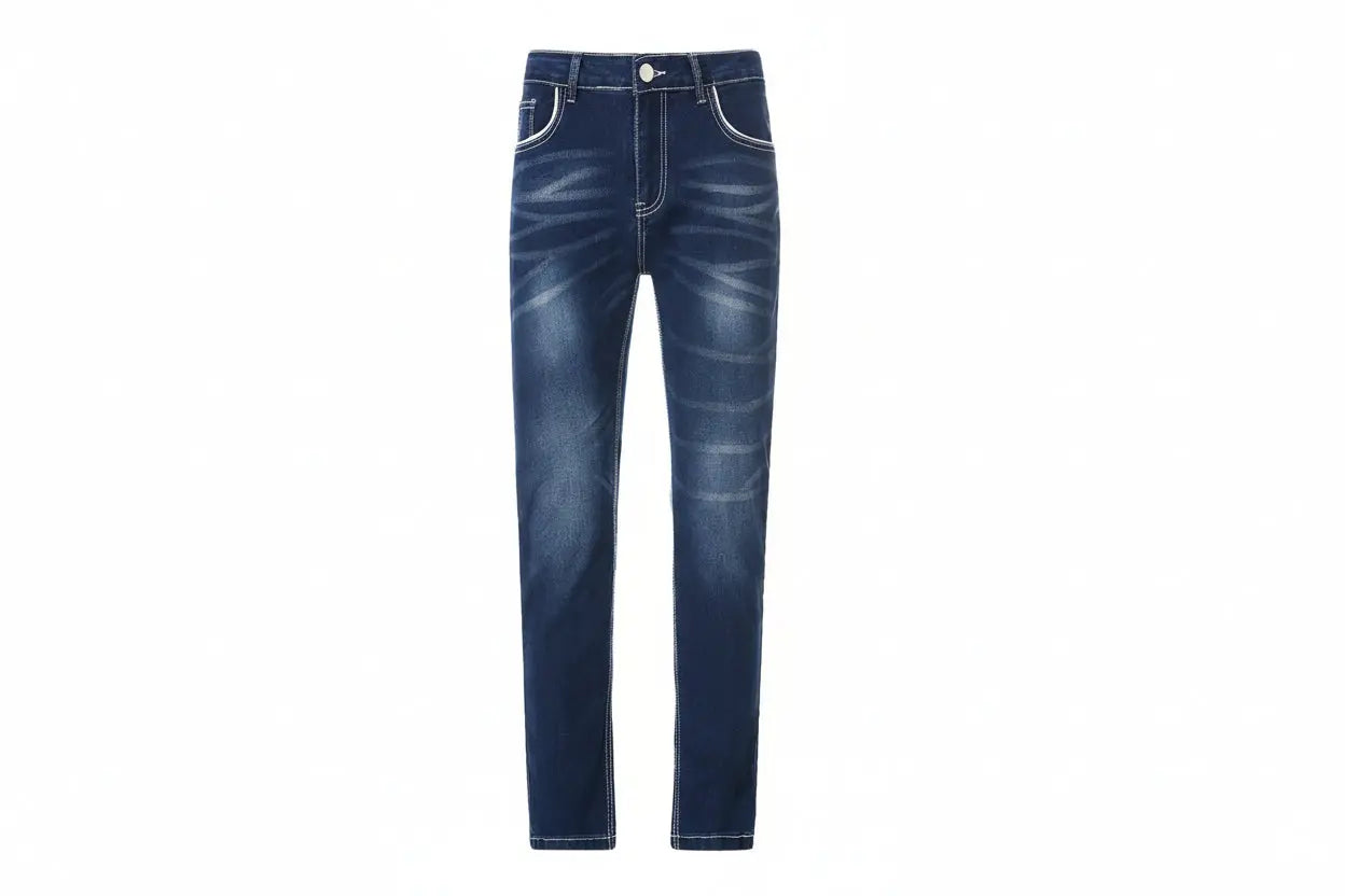 High-quality Blue Slim-fit Simple Small Straight Jeans Men's