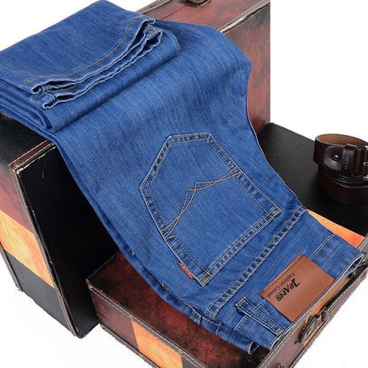 Men&#039;s Denim Trousers Casual Business Straight Trousers Loose Trousers Denim Trousers