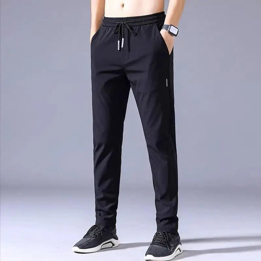Casual Pants Men's Trendy Straight Pants Ice Silk Pants Skinny Pants Foreign Trade Pants Men's Spring And Autumn Pants