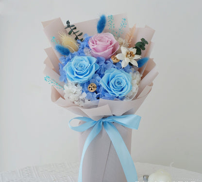 Blue Bouquet Immortal Bouquet Finished High Sense Bouquet Teacher's Day Gift Tanabata Gift