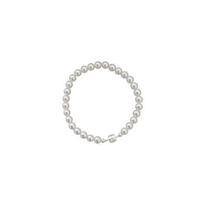 S925 Sterling Silver Shijia Pearl Bracelet Women's French Retro Light Luxury Elegant High-end Niche Design All-match Bracelet