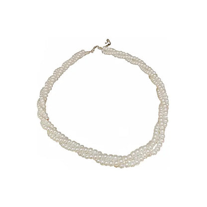 Retro Multi-layer Winding Imitation Pearl Necklace European And American Ins Elegant Simple Choker Fashion Niche Clavicle Chain Women