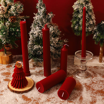 Cross-border Christmas Wine Red Aromatherapy Candle Collection Christmas Tree Shooting Props Atmosphere Decoration Aromatherapy Wholesale