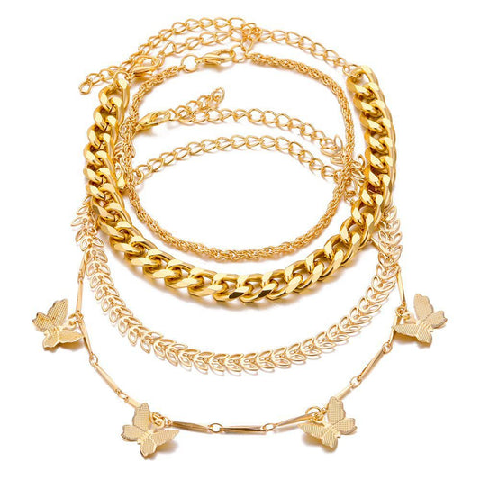 European And American Cross-border Jewelry Retro All-match Twist Chain Bracelet Women's Simple Personality Suit Cuban Chain Diamond Bracelet