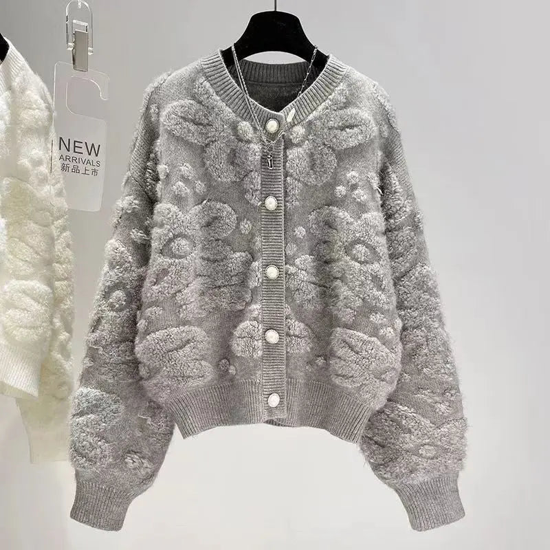 Polyester Women's New Knitted Cardigan Sweater