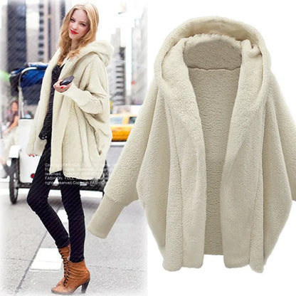 Aliexpress Wish Ebay2025 Autumn And Winter European And American Women's Clothing Solid Color Long-Sleeved Hooded Loose Plush Velvet Jacket For Women