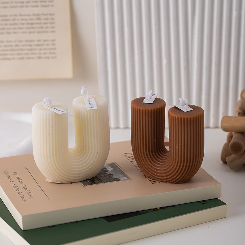 New Creative Geometric Column Wax Aromatherapy Candle Cross-border Ins Home Decoration Shooting Props Wedding Gift