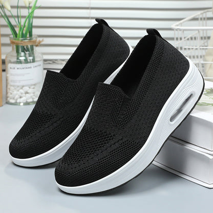 2025 Spring New Women&#039;s Shoes Cross-border Temu Slip-on Rocking Shoes Thick Sole Air Cushion Casual Shoes