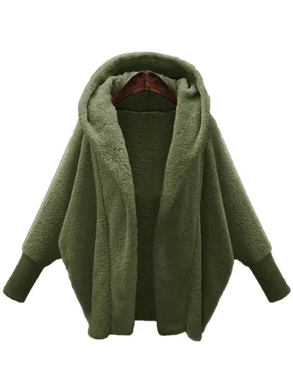 Aliexpress Wish Ebay2025 Autumn And Winter European And American Women's Clothing Solid Color Long-Sleeved Hooded Loose Plush Velvet Jacket For Women