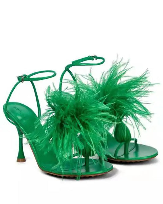 Kandee Feathered Heels