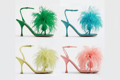 Kandee Feathered Heels