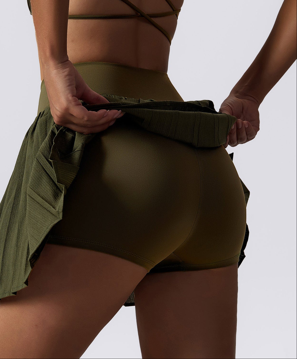 Quick-drying Running Half-length Tennis Culottes Casual Pleated Mini Skirt Women&#039;s Anti-exposure Fitness Sports Skirt 8165