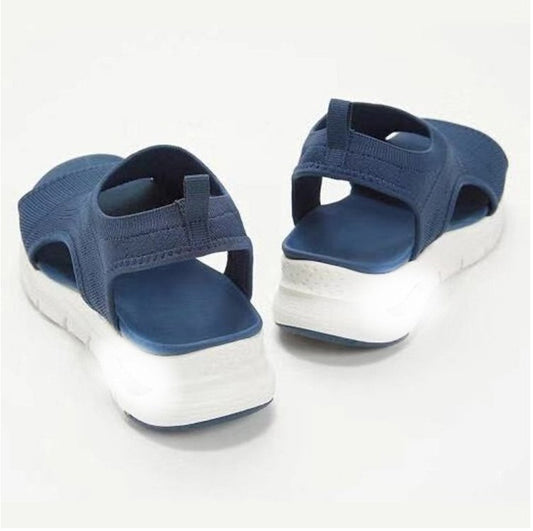 Cross-border Sandals Women&amp;#039;s 2021 Summer New Mesh Thick-soled Soft-soled Casual Sports Women&amp;#039;s Shoes Flat Flying Woven Fish Mouth Shoes Women